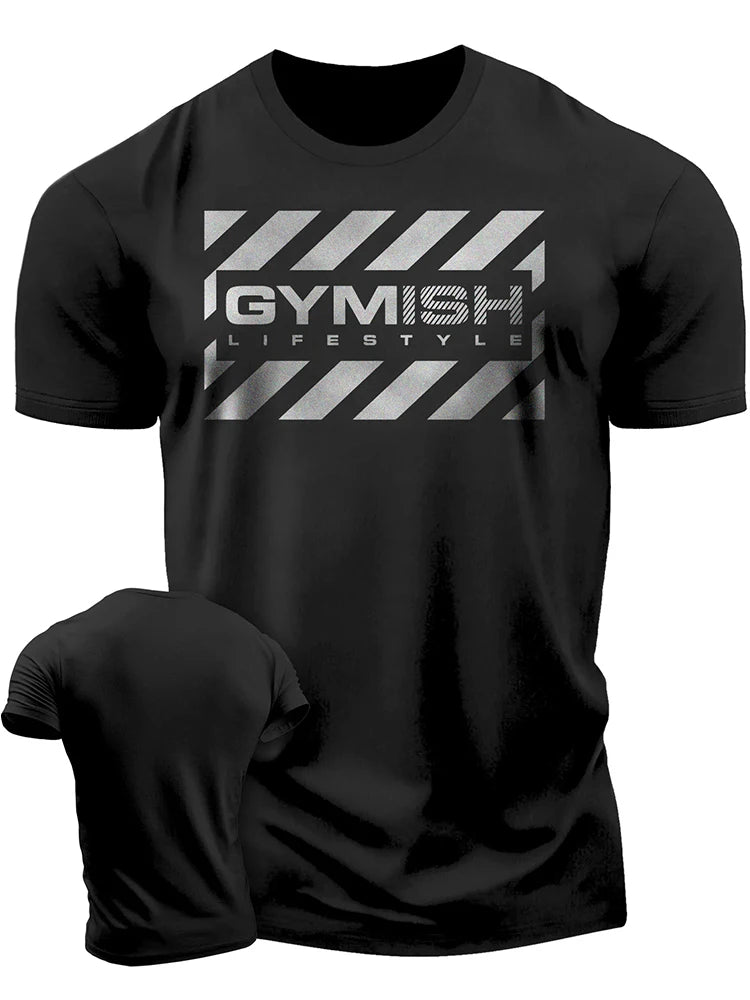 T-Shirt Gym High Quality Cotton Men's Short Sleeves