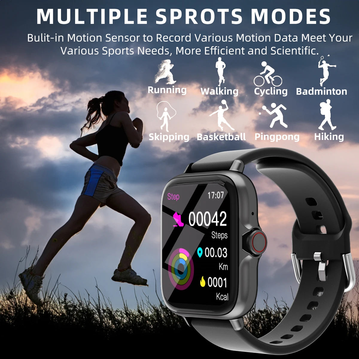 Waterproof Smart Watch with Message Answer Call Sleep Monitoring Sports Pedometer Information Alerts For iPhone Android