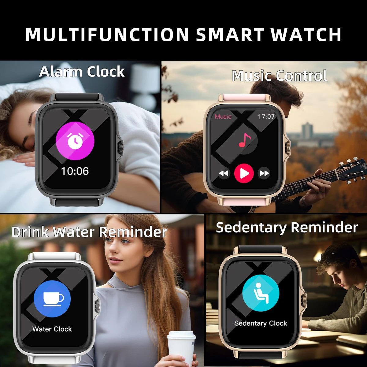 Waterproof Smart Watch with Message Answer Call Sleep Monitoring Sports Pedometer Information Alerts For iPhone Android