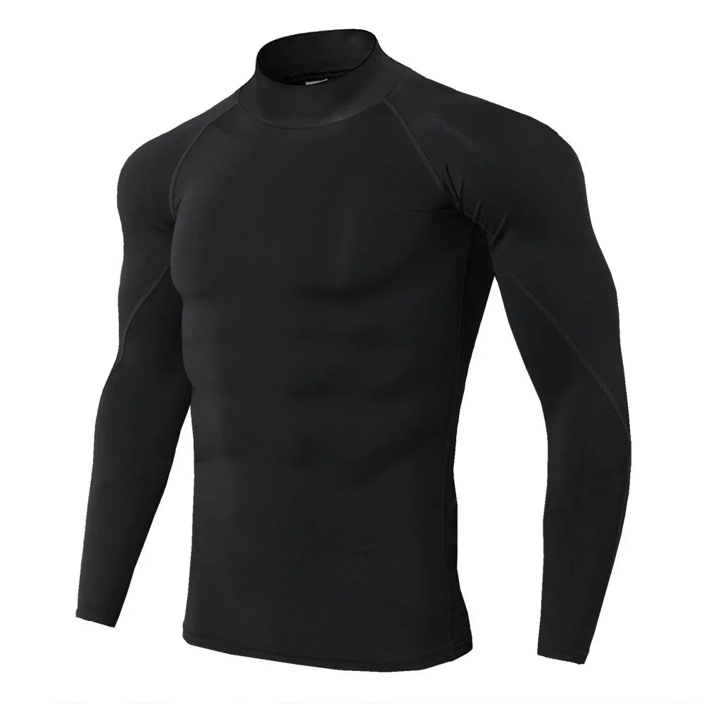 Men Bodybuilding Sport T-shirt Quick Dry Running Shirt Long Sleeve Compression Top Gym