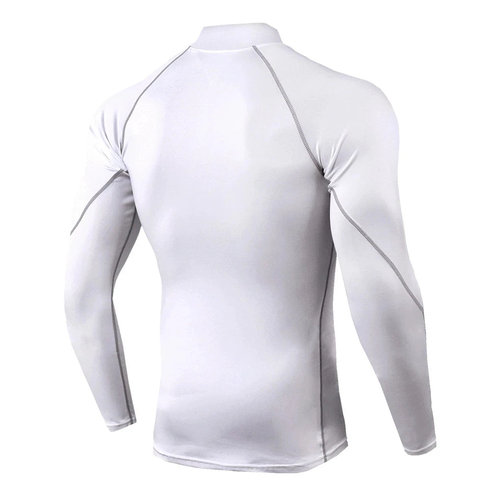 Men Bodybuilding Sport T-shirt Quick Dry Running Shirt Long Sleeve Compression Top Gym