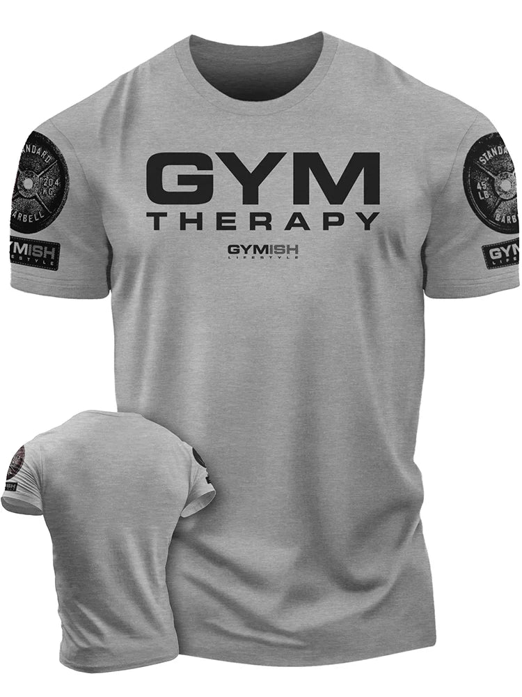 T-Shirt Gym High Quality Cotton Men's Short Sleeves