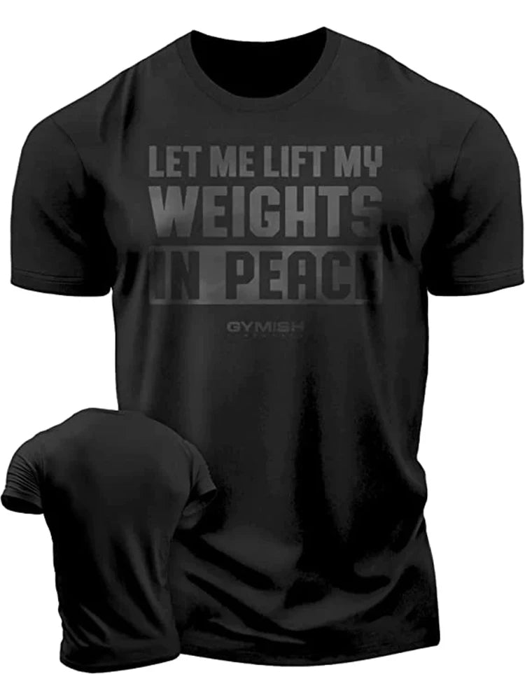 T-Shirt Gym High Quality Cotton Men's Short Sleeves